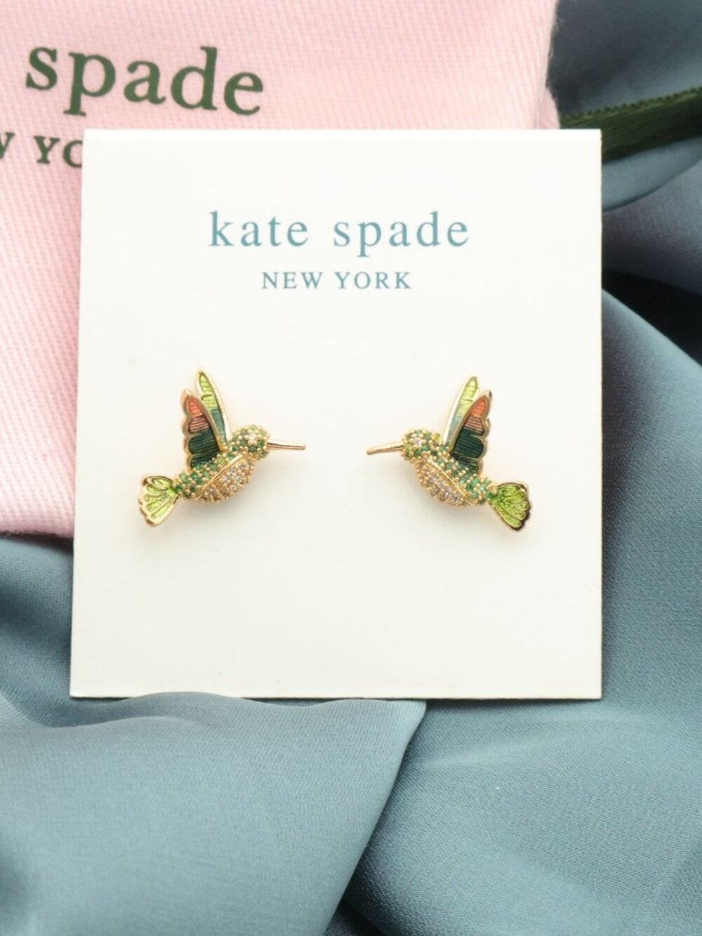 Kate Spade Dazzling Daisy Hummingbird Gold Multicolor Stud Earrings NEW Perfect